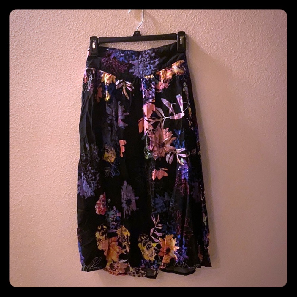A colorful, flower-filled long skirt.